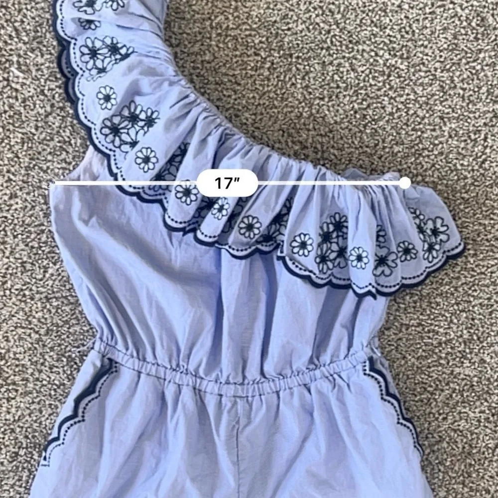 Kate Spade One-Shoulder Daisy Embroidered Ruffle Romper – Coquette Cottage - 12
